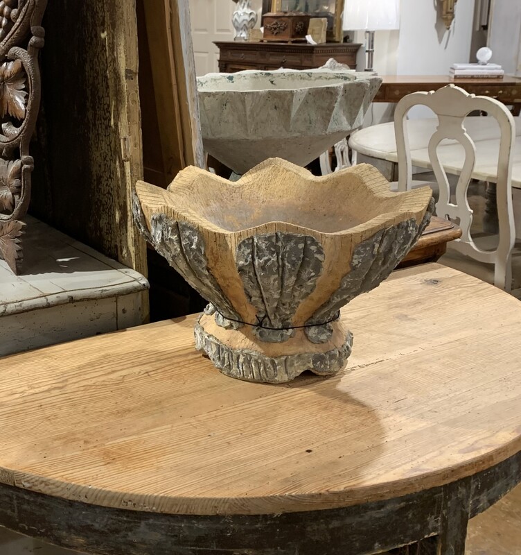 Cement faux wood jardiniere