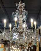 Italian Silver Gilt and Crystal Chandelier