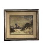 Winter Landscape - French Oil on Board